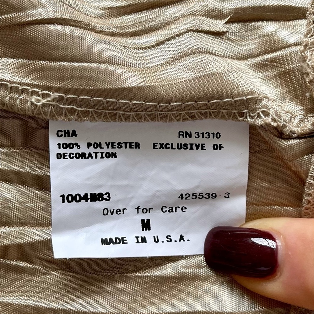 iz Byer California Gold Pleated Scoop Neck Racerback Tank Top M (Women’s) - Picture 5 of 8